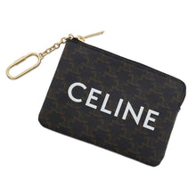 将图像加载到图库查看器中，CELINE Coin purse Triomphe logo Black/Brown10C662CA2.38NO PVC Coated Canvas
