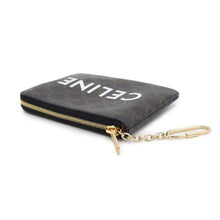 将图像加载到图库查看器中，CELINE Coin purse Triomphe logo Black/Brown10C662CA2.38NO PVC Coated Canvas

