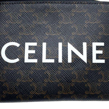 将图像加载到图库查看器中，CELINE Coin purse Triomphe logo Black/Brown10C662CA2.38NO PVC Coated Canvas
