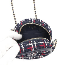 Load image into Gallery viewer, CHANEL CCFiligree Round ChainShoulder Navy/Red/WhiteAP0365 Tweed
