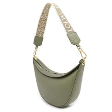 将图像加载到图库查看器中，LOEWE Luna One Shoulder Bag GreenA923PM1X01 Leather Size Small
