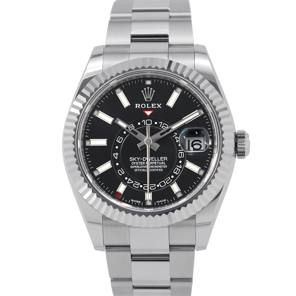 ROLEX Sky-Dweller W42mm Stainless Steel K18WG Black Dial326934