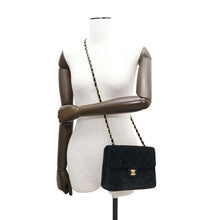 将图像加载到图库查看器中，CHANEL Matelasse Single Flap ChainShoulder Bag Black suede Size 20
