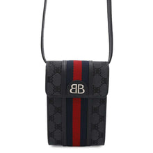 将图像加载到图库查看器中，BALENCIAGA ★Gucci collaboration The Hacker Project phone pouch Black680130 Canvas Leather
