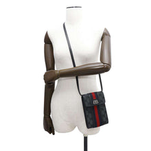 Load image into Gallery viewer, BALENCIAGA Gucci collaboration The Hacker Project phone pouch Black680130 Canvas Leather
