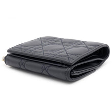 Load image into Gallery viewer, Dior Cannage Bifold Wallet Compact Wallet Navy Lambskin
