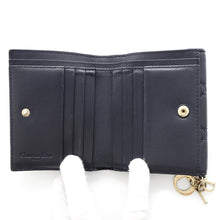 Load image into Gallery viewer, Dior Cannage Bifold Wallet Compact Wallet Navy Lambskin
