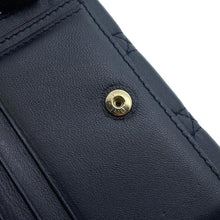 Load image into Gallery viewer, Dior Cannage Bifold Wallet Compact Wallet Navy Lambskin
