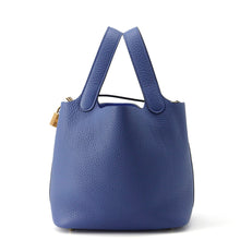 将图像加载到图库查看器中，HERMES Picotin Lock Blue Tie Taurillon Clemence Size PM
