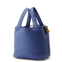 将图像加载到图库查看器中，HERMES Picotin Lock Blue Tie Taurillon Clemence Size PM
