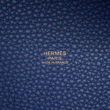 将图像加载到图库查看器中，HERMES Picotin Lock Blue Tie Taurillon Clemence Size PM
