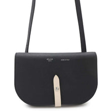 将图像加载到图库查看器中，CELINE Clutch on Shoulder Wallet Black/Ivory Leather
