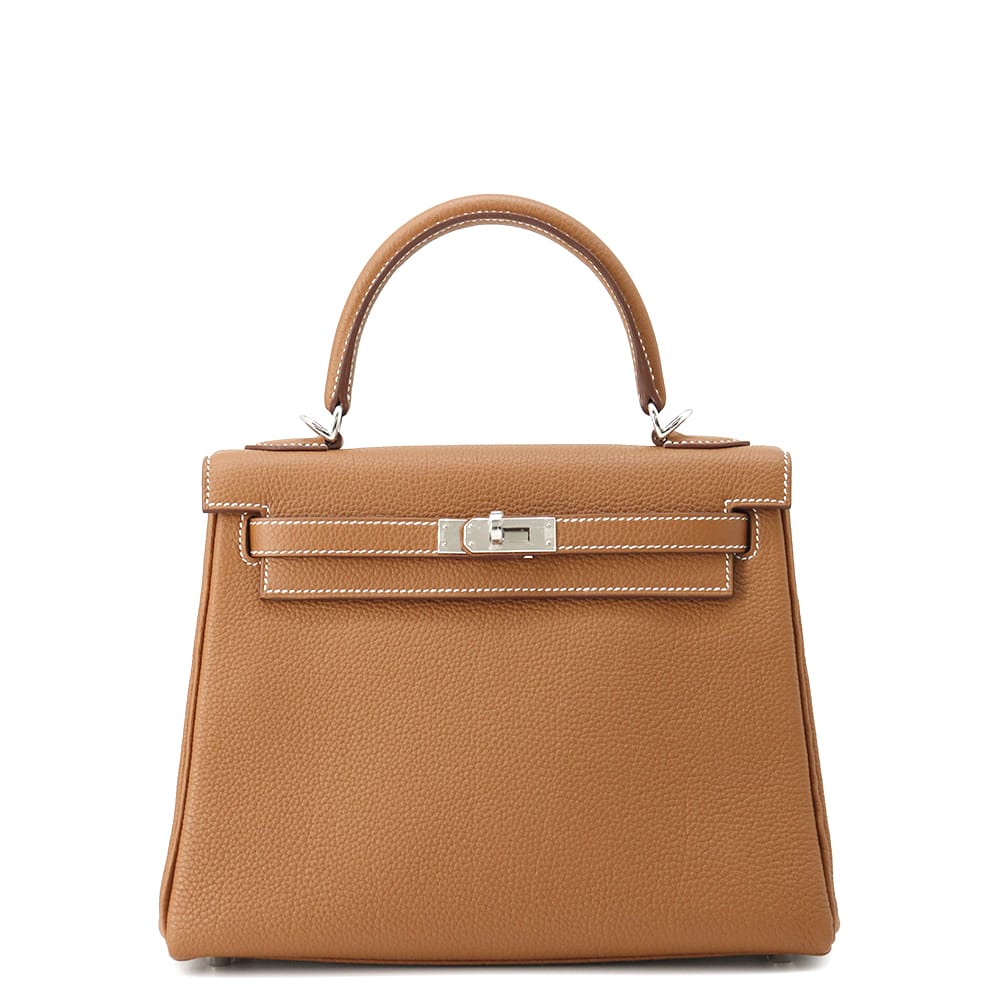 HERMES ★Kelly Retourne Gold Togo Leather Size 25