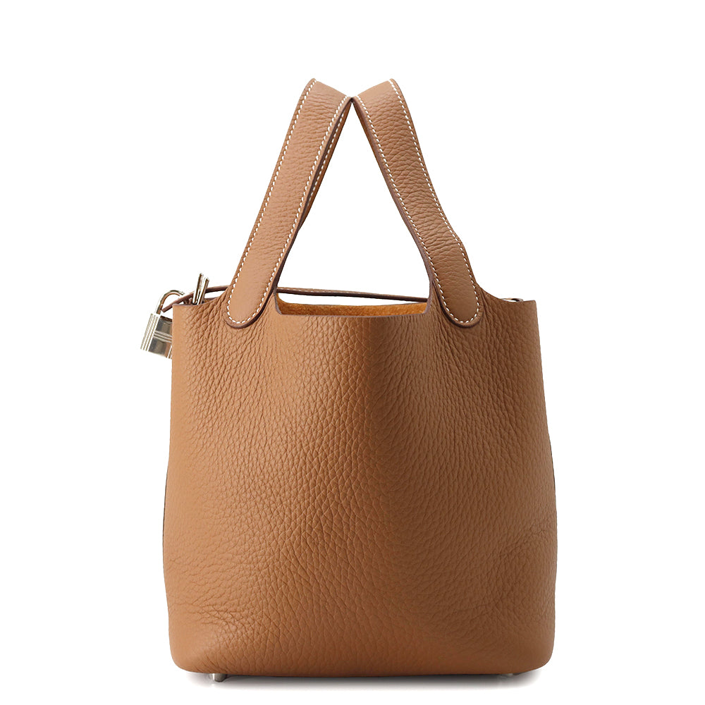 HERMES Picotin Lock Gold Taurillon Clemence Size PM