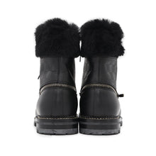 Load image into Gallery viewer, LOUIS VUITTON Tibetan line 2way lace-up boots Black Damier Infini Leather Fur Size 6 1/2
