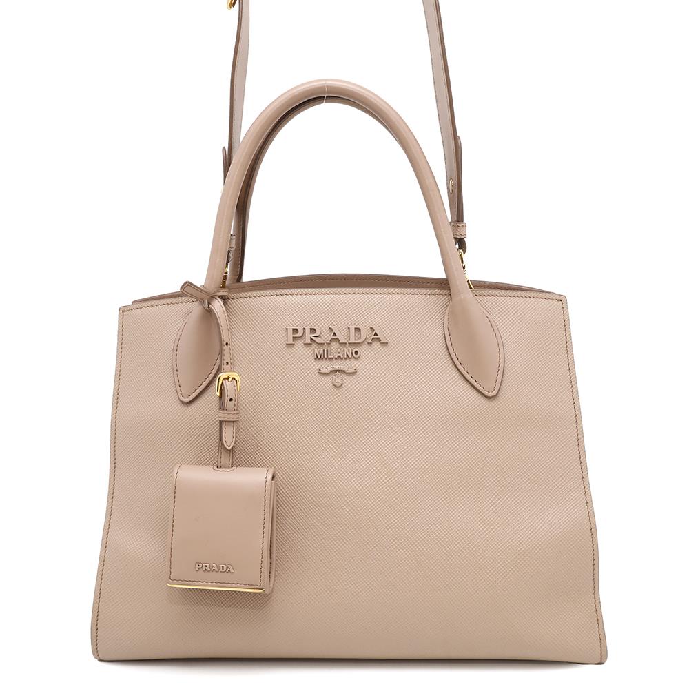 PRADA Mono Chrome 2WAYBag Jasmin Flower1BA155 Leather