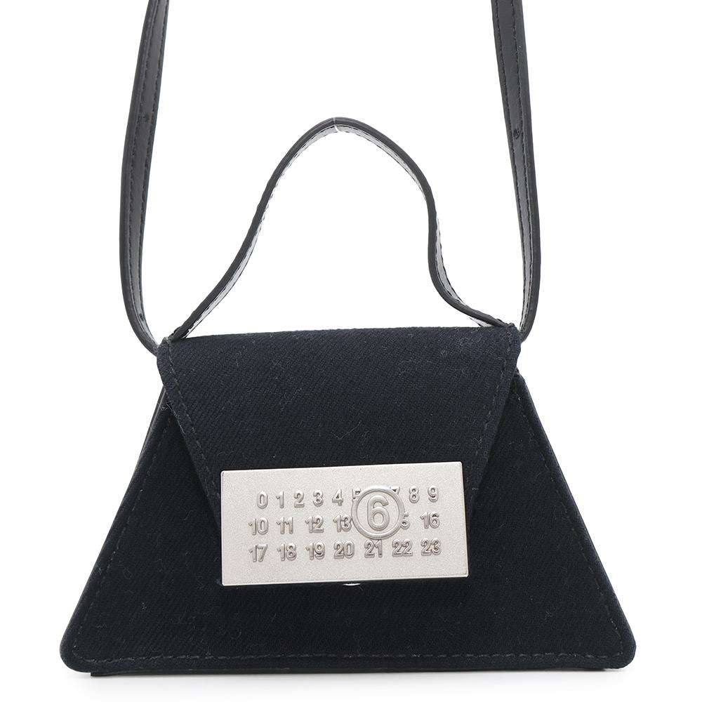 Maison Margiela Maison Margiela MM6 Plaque Cross Body Bag BlackSB5ZI0006P6642H8588 Cotton Leather Size Mini