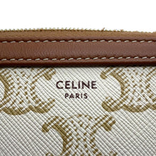 Load image into Gallery viewer, CELINE Triomphe cosmetic pouch White4M1622CZJ PVC Coated Canvas Leather Size Small
