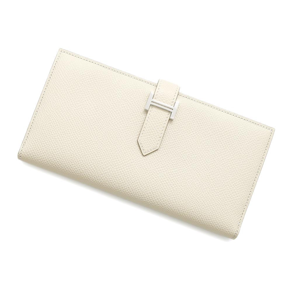 HERMES ★Bearn Souffle Verso Craie/Gold Epsom