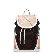 将图像加载到图库查看器中，Christian Louboutin Chunky Knit Explorer Funk Backpack Black/Red/Brown/White Canvas Plastics Leather
