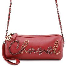 Load image into Gallery viewer, CHANEL Chain logo 2WAY Shoulder Bag RedAS1779 Leather
