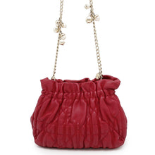Load image into Gallery viewer, Dior Cannage ChainShoulder Bag with PearlBag Charm Red Leather

