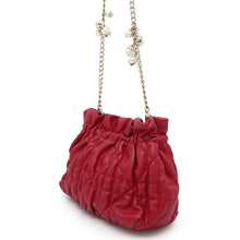 Load image into Gallery viewer, Dior Cannage ChainShoulder Bag with PearlBag Charm Red Leather
