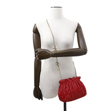 Load image into Gallery viewer, Dior Cannage ChainShoulder Bag with PearlBag Charm Red Leather
