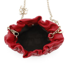 Load image into Gallery viewer, Dior Cannage ChainShoulder Bag with PearlBag Charm Red Leather
