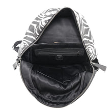 将图像加载到图库查看器中，MCM Visetos Logogram Zebra Studded Backpack White/Black PVC Coated Canvas Leather
