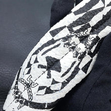 将图像加载到图库查看器中，MCM Visetos Logogram Zebra Studded Backpack White/Black PVC Coated Canvas Leather
