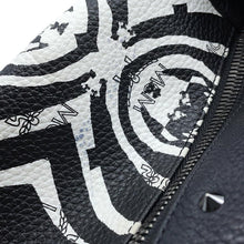 将图像加载到图库查看器中，MCM Visetos Logogram Zebra Studded Backpack White/Black PVC Coated Canvas Leather
