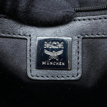 将图像加载到图库查看器中，MCM Visetos Logogram Zebra Studded Backpack White/Black PVC Coated Canvas Leather
