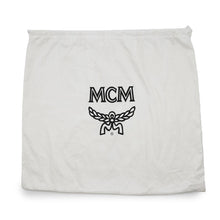 将图像加载到图库查看器中，MCM Visetos Logogram Zebra Studded Backpack White/Black PVC Coated Canvas Leather
