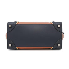 Load image into Gallery viewer, CELINE Luggage shopper Orange/Navy/Beige167793 Leather Size micro
