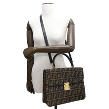 将图像加载到图库查看器中，FENDI Zucca Pattern 2WAYBag Brown0914117 Canvas Leather
