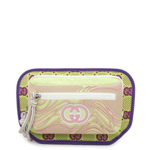 将图像加载到图库查看器中，GUCCI GGNylon Belt Bag Green/Pink/Purple752102 Nylon Rubber

