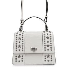 将图像加载到图库查看器中，JIMMY CHOO Pixis top handle White Leather Embossed Leather
