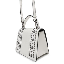 将图像加载到图库查看器中，JIMMY CHOO Pixis top handle White Leather Embossed Leather
