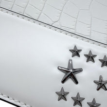 将图像加载到图库查看器中，JIMMY CHOO Pixis top handle White Leather Embossed Leather
