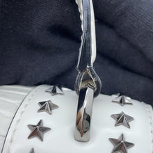 将图像加载到图库查看器中，JIMMY CHOO Pixis top handle White Leather Embossed Leather
