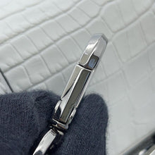 将图像加载到图库查看器中，JIMMY CHOO Pixis top handle White Leather Embossed Leather
