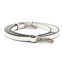 将图像加载到图库查看器中，JIMMY CHOO Pixis top handle White Leather Embossed Leather
