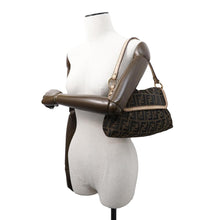 将图像加载到图库查看器中，FENDI ★Zucca Pattern one belt Brown8BR445 Canvas Leather
