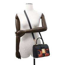 Load image into Gallery viewer, MCM Cubic Logo 2WAYBag Black/OrangeMWECSCK01MT001 Canvas Leather Size Small
