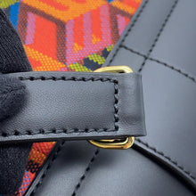 Load image into Gallery viewer, MCM Cubic Logo 2WAYBag Black/OrangeMWECSCK01MT001 Canvas Leather Size Small
