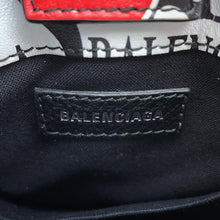 将图像加载到图库查看器中，BALENCIAGA Bon Jules Paris Shopping Phone Holder White/Black/Red593826 Leather

