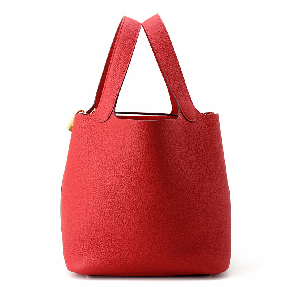 HERMES Picotin Lock Rouge Ladue Taurillon Clemence Size MM