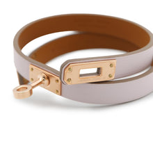 Load image into Gallery viewer, HERMES mini kelly double tour Size T2 mauve pail Swift Leather Metal
