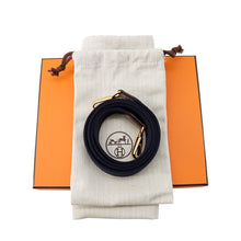 将图像加载到图库查看器中，HERMES Evelyne Amazon Long Etoupe/Blue Indigo Taurillon in Clemence Size TPM
